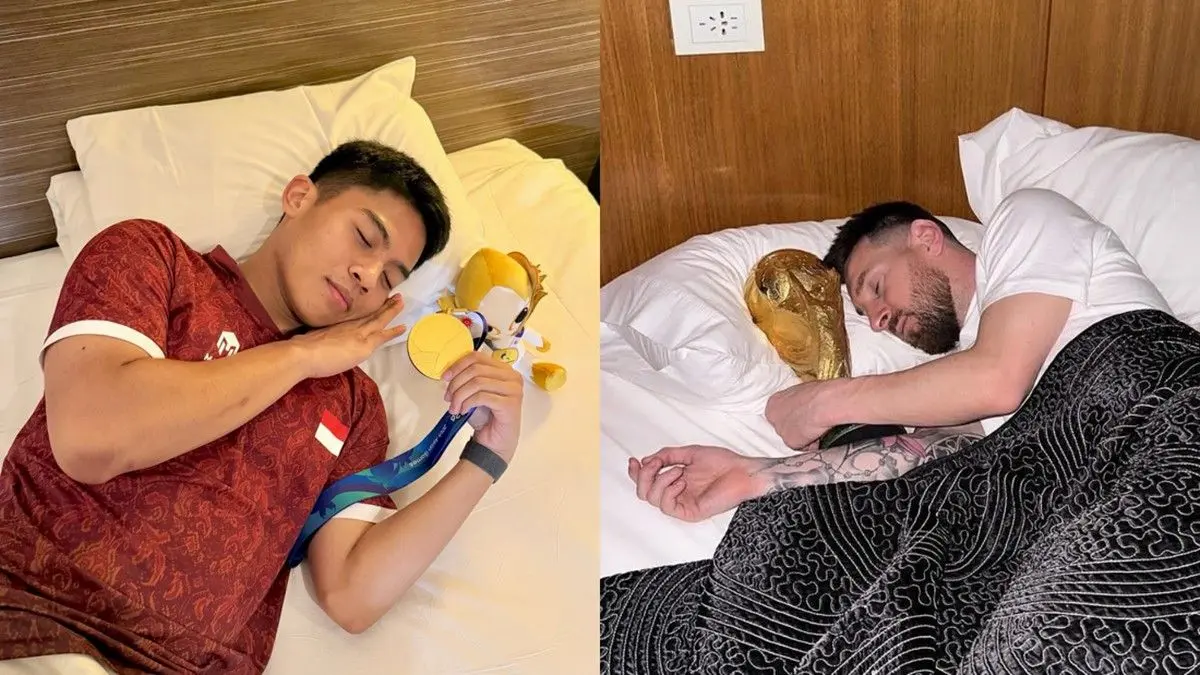 Aksi Ikonik Ubed Tidur Bersama Medali Usai Kunci Emas Asian Games 2026 Aksi Ikonik Ubed Tidur Bersama Medali Usai Kunci Emas Asian Games 2026